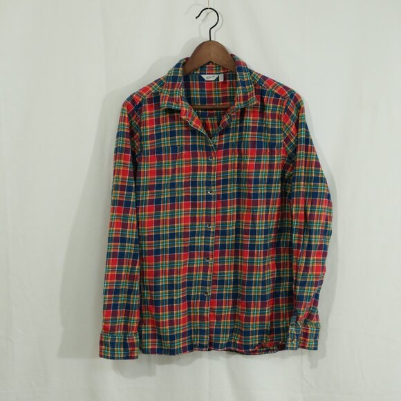 Woolrich Women’s Plaid Flannel Button Down Shirt L/G – Multicolor Tartan Check - Picture 2 of 9